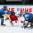 MINSK, BELARUS - MAY 25: Russia's Sergei Shirokov #52 with a scoring chance against Finland's Pekka Rinne #35 while Tommi Kivisto #6 defends during gold medal game action at the 2014 IIHF Ice Hockey World Championship. (Photo by Andre Ringuette/HHOF-IIHF Images)